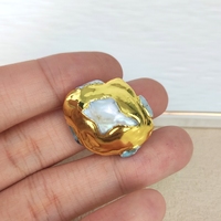 Vente en gros de bijoux bon marché perles plaquées or perles naturelles irrégulières perles de Larimar pour bracelet collier faire des cadeaux