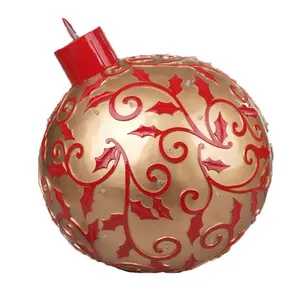 Wholesale red big size polyresin ball LED christmas ornament ball