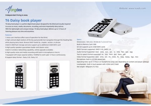 Daisy Player T6 DAISY-lector de libros de Audio TTS para ceguera, visión defectuosa y dislexia - Product Image 5