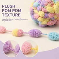 Fil à tricoter Jumbo Pom Pom en peluche moelleuse, boule torsadée 100% polyester pour crochet et loisirs créatifs, vente en gros