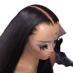 Couleur naturelle courte droite 10 pouces de <span class=keywords><strong>long</strong></span> pour Pixie Cut perruque avec <span class=keywords><strong>frange</strong></span> perruque noire pour femmes pas cher fait à la machine perruque à franges - Product Image 2