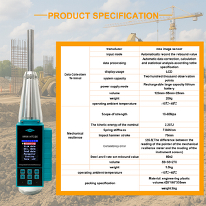 Haute précision 2.207 Nm Schmidt testeur de marteau de rebond de densité de béton 785 N énergie d'<span class=keywords><strong>impact</strong></span> ressort de corps en aluminium Portable 220V" - Product Image 2