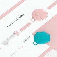 Outil d'ouverture de boîte de conserve pour animaux de compagnie, design patte de chat, couvercle hermétique pour boîte de conserve, fournitures d'alimentation pour animaux de compagnie