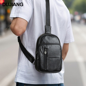 Bolso cruzado para hombre de piel auténtica, gran capacidad, duradero, para uso diario, primavera 2024 - Product Image 2