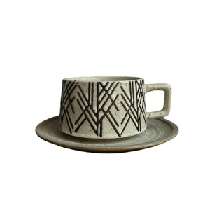 Ensemble <span class=keywords><strong>de</strong></span> tasses à café en céramique Wind avec soucoupes, haut <span class=keywords><strong>de</strong></span> gamme, pour salons <span class=keywords><strong>de</strong></span> thé, en <span class=keywords><strong>poterie</strong></span> rustique vintage, vente en gros - Product Image 3