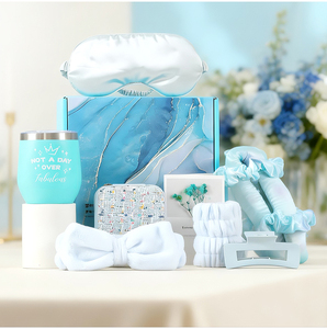 Set de <span class=keywords><strong>Regalo</strong></span> de 12 Piezas <span class=keywords><strong>para</strong></span> el Cuidado Personal Femenino con Rizador sin Calor, <span class=keywords><strong>Caja</strong></span> de <span class=keywords><strong>Regalo</strong></span> Azul Mármol, <span class=keywords><strong>Regalo</strong></span> de <span class=keywords><strong>Cumpleaños</strong></span> <span class=keywords><strong>para</strong></span> Mamá, <span class=keywords><strong>Mejor</strong></span> <span class=keywords><strong>Amiga</strong></span>, Día de la Madre - Product Image 2