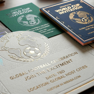 Invitations personnalisées <span class=keywords><strong>de</strong></span> luxe pour la Coupe du Monde <span class=keywords><strong>de</strong></span> Football 2026 – Cartes <span class=keywords><strong>de</strong></span> vœux estampillées à chaud or pour événements sportifs et fêtes - Product Image 4