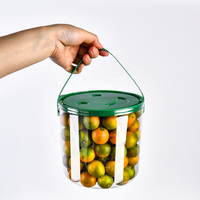 Boîte d'emballage jetable pour fruits et légumes frais, seau en plastique avec poignée pour supermarché, réduction du trafic de marchandises