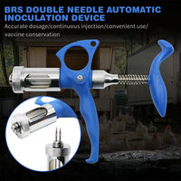 Seringue d'injection continue à double aiguille de 5 ml pour volailles, instrument de ponction, injecteur de vaccin pour poussins, vaccinateur contre la variole aviaire