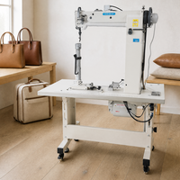 Machine à coudre industrielle 8555-2 à colonne d'activité, grand lit de travail, lit de navette personnalisé pour la fabrication de bagages