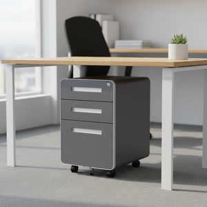 Moderno Armadietto Portadocumenti in Acciaio con Ruote per Casa, Ufficio, Camera da Letto, Scuola, <span class=keywords><strong>Mobile</strong></span> con 3 Cassetti - Product Image 1