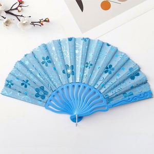 7-Inch Gold Foil Folding Fan Easy to Open and Close Painted Bamboo with Hanfu Clothing for New Year Halloween Girlish <b>Gift</b> - Product Image 4