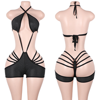 Ensemble de vêtements de danse exotique, combinaison de strip-teaseuse, tenue de club, design Slingshot, holographique, pour festival, rave, performance, vêtements de sport