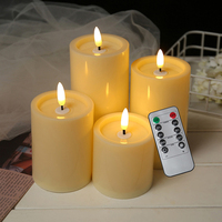 Bougie LED sans flamme à piles, télécommandée, 7,5x8/10/12,5/15cm, décorations de fête d'Halloween