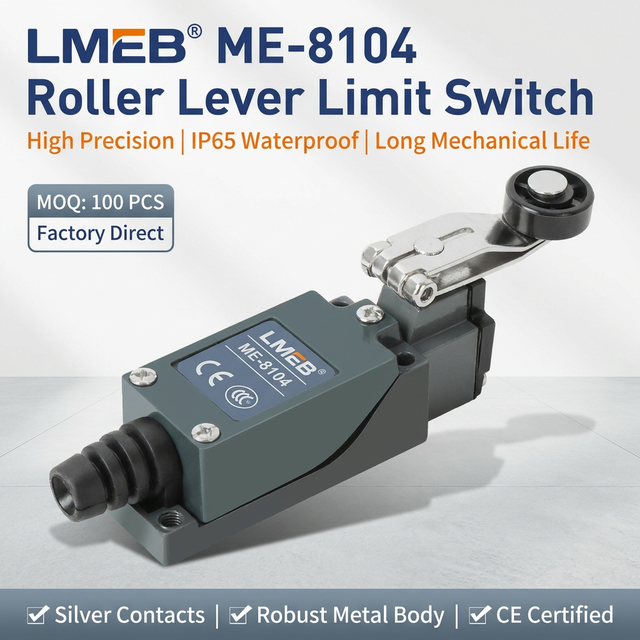 LIANGKAI ME-8104 Roller Lever Limit Switch Industrial Automation Equipment Position Control IP65 Waterproof