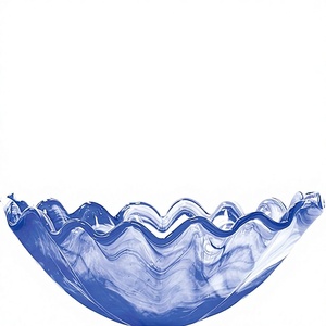 Statue décorative d'ange en résine artistique, forme ronde, légère, bleue, pour la maison - Product Image 1
