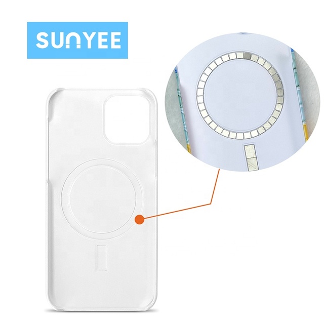 Sunyee Wholesale 3D Coated Sublimation Phone Case Blank PC Wireless Charging Magnet for Iphone 14 15 16 Protective Case