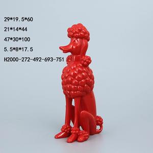 Scultura della decorazione di alta qualità grande statua del Pudel del del barboncino della resina della vetroresina da vendere colore nero/<span class=keywords><strong>rosa</strong></span>/bianco/rosso - Product Image 6