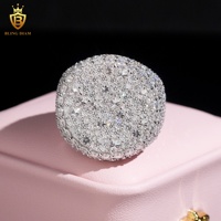 Prix de gros Full Iced Out VVS Moissanite Ring Men Diamond Round Cut 10.1ct Ring Circle Ring