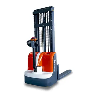 Full Electric stacker 1.5 ton 1500kg 3300lbs 3m stand on driving Walkie Manual truck Full Semi Hydraulic Electric Straddle Stack