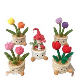 Venta al por mayor de fábrica: Juguetes de punto a mano, flores artificiales, tulipanes, plantas suculentas, decoraciones para el hogar, ganchillo personalizado. - Product Image 1