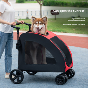 Cochecito Multifuncional de Tela para Mascotas con 4 Ruedas, para Perros y Gatos Medianos y Grandes, Plegable y Portátil para Viajes y Paseos al Aire Libre - Product Image 4