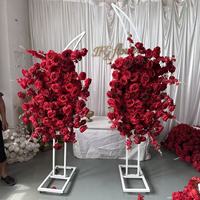 Perlengkapan dan Bahan Florist IFG 120*55cm Bunga Pernikahan Artifisial Merah Latar Belakang Dekoratif untuk Dekorasi Pernikahan
