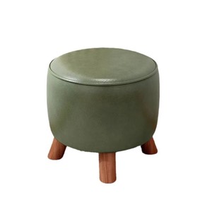 Green Star Shaped <b>Stool</b> With <b>Wooden</b> Legs For Living Room Or Entryway Use - Product Image 5