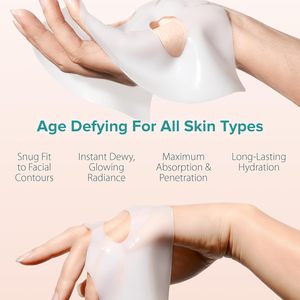 Máscara Facial Hidratante Bio Colágeno com 7 Peptídeos Ácido Hialurônico Niacinamida Centella Água de Rosa B5 Máscaras Firmadoras de Pele - Product Image 4