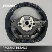 Volant personnalisé en fibre de carbone forgée bleue avec affichage LED des tours de visseuse pour Volkswagen MK7 GTI Golf R Jetta GLI Scirocco 2015-2021