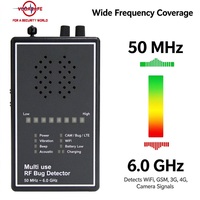Détecteur RF large bande professionnel Vodasafe VS-L7W avec antenne télescopique, dispositif d'écoute, détecteur de micros espions