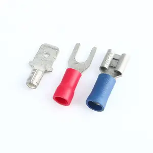 SV2-5 1/4 1.5-2.5mm Y U-Type Electrical Terminal Connector PVC Fork Spade Tongue Crimp Wire Insulated Cable Lug Ferrule Clamp