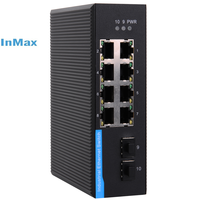 Minicámara de seguridad para exteriores, cctv, ip, 8 puertos, gigabit, poe, interruptor de red ethernet industrial, 48V, 10 puertos din rail
