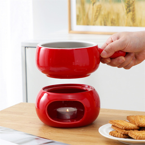 Vente chaude Restaurant Hôtel <span class=keywords><strong>Fromage</strong></span> Personnalisé Pot à <span class=keywords><strong>Fondue</strong></span> <span class=keywords><strong>Suisse</strong></span> Rouge Mini Pots à <span class=keywords><strong>Fondue</strong></span> au Chocolat en Céramique - Product Image 5