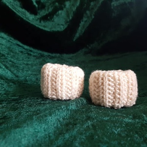 Handmade Crocheted Cotton Napkin Rings Set Of 2 Natural Color <b>Round</b> Simple Style Home Decor - Product Image 1