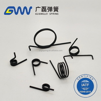 Ressort de torsion industriel en spirale à bras courbé sur mesure, fil de 2,5 mm, diamètre extérieur de 13 mm, 2 tours, enroulement à gauche, usine de Shanghai, usage polyvalent