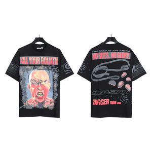 Vente directe d'usine, t-shirts décontractés d'été à manches courtes pour hommes et femmes, tendance, série Hell and Star NFC, imprimés, en coton pur, coupe ample - Product Image 2