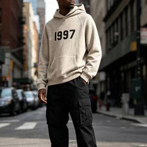 Conjunto de Sudadera con Capucha y Pantalones Deportivos ESS ss24 <span class=keywords><strong>SS</strong></span> de Alta Calidad, 100% Algodón, con Cierre de Media Cremallera, Estilo Urbano, Unisex, Otoño, Tejido Holgado, 1977 - Product Image 5
