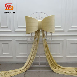 SMOOTH Champagne Bow Fabric Silk Giant Bow Large Bow for <b>Wedding</b> Events Backdrop Decoration Party <b>Props</b> - Product Image 4