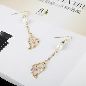 可爱动漫时尚饰品耳环女女孩不锈钢耳环时尚珍珠耳环 - Product Image 2