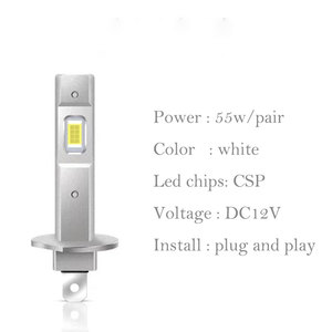 H1 H3 LED 헤드라이트 전구 미니 55W CSP 자동차 헤드램프 팬리스 라이트 자동 다이오드 안개등 12V 6000K 자동차용 - Product Image 3