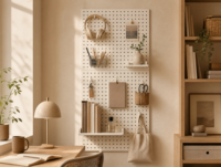 Organiseur mural en métal robuste, panneau perforé modulaire en acier avec pas de 25 mm pour garage, atelier et rangement de cuisine