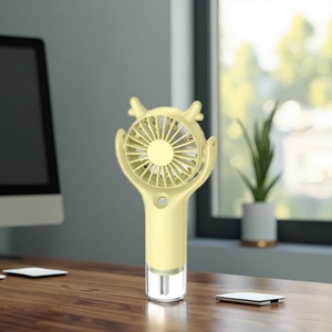 Handheld Mini USB Fan Cartoon Neck-Hanging Foldable Plastic <b>Three</b>-Speed Spray Fan Touch Control English - Product Image 3