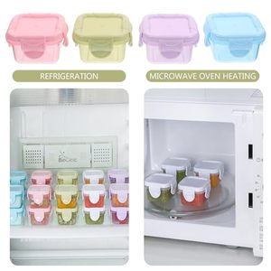 Contenants de stockage pour aliments pour bébés sans BPA, 60 ml, lot de 4, contenants carrés en PP avec couvercle pour bento et réfrigérateur - Product Image 5