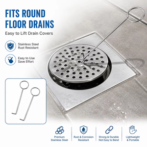Crochets de levage pour clés de drain en acier inoxydable, outil de nettoyage quotidien pour grilles et bouchons, prix de gros - Product Image 3