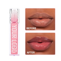 Huile à lèvres repulpante minérale végétalienne Clear Glow, fini lumineux, teinte pour les lèvres, protection solaire, hydratante, marque privée pour les cosmétiques