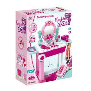Juego de simulación de <span class=keywords><strong>maquillaje</strong></span> para niñas y niños, tocador y maleta de princesa de belleza, regalo 2 en 1 - Product Image 3
