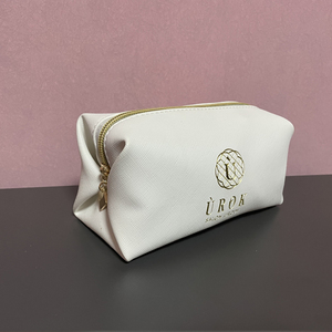 Пользовательский Размер Продвижение Бесплатный подарок Женская золотая молния белая искусственная кожа косметическая сумка - Product Image 2