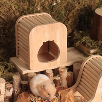 Rumah Hamster banyak ruang kayu kustom labirin multi-ruang Hideout kayu Solild mainan Hamster tempat tidur Hamster Hideout rumah