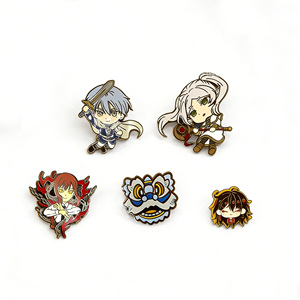 Badge en métal personnalisé, style dessin animé et anime, design moderne et antique, aimanté, émail souple ou dur, pailleté - Product Image 2